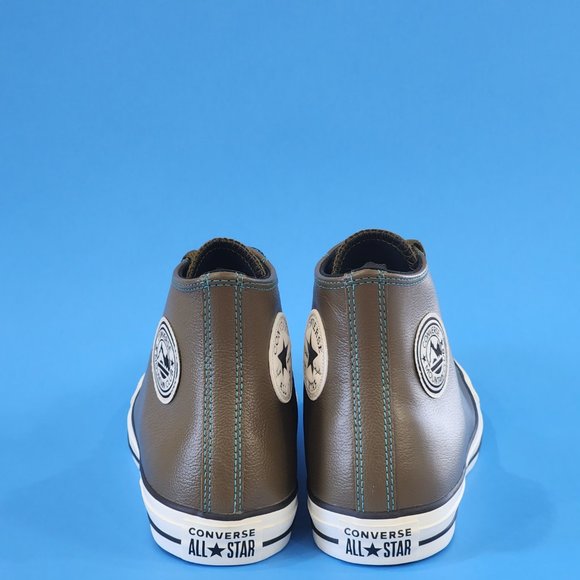 Converse CTAS Hi Tumbled Leather 'Surplus Olive' Unisex Sneakers 165957C NWT - Picture 5 of 6